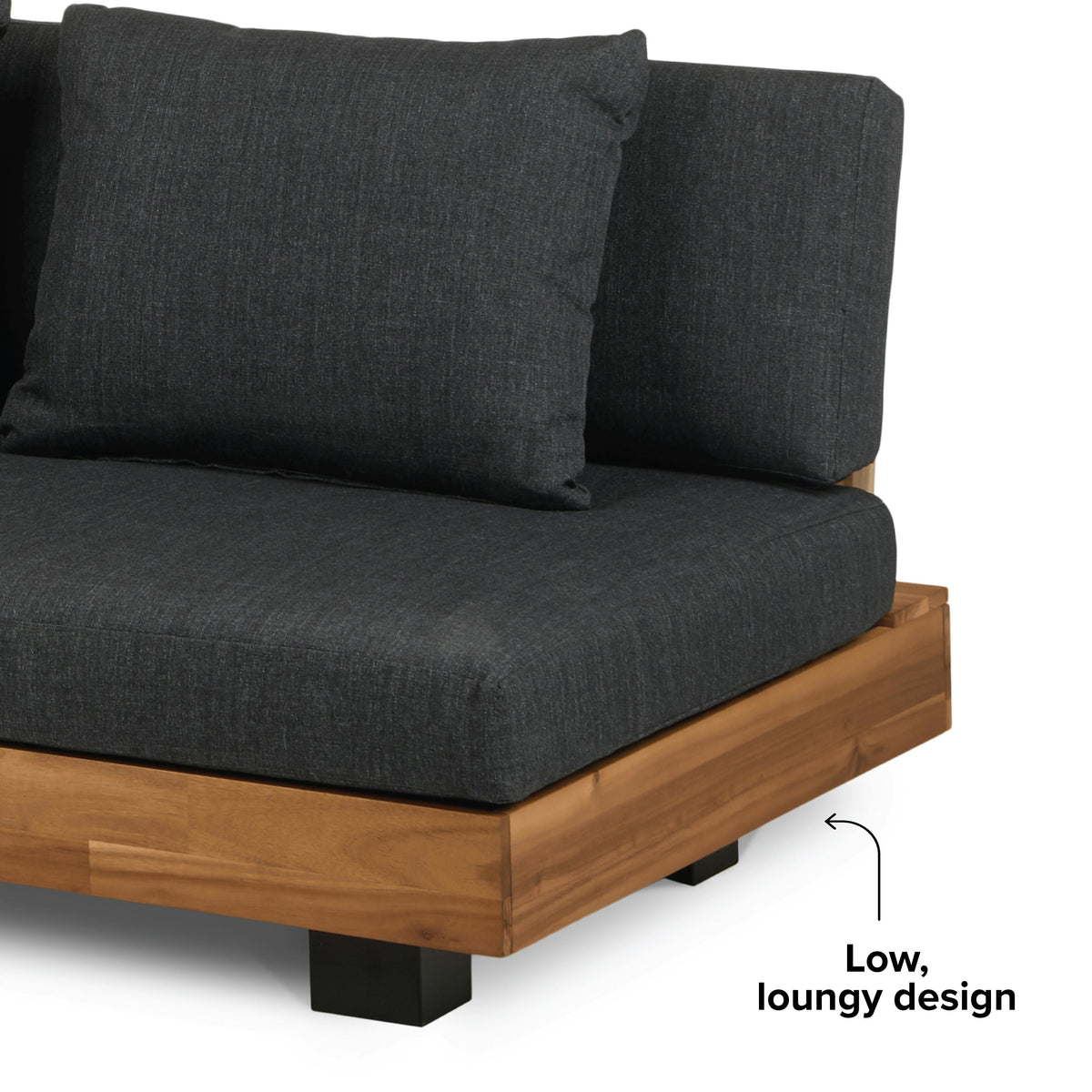 Lubek 50" Outdoor Low Loveseat - Slate Gray