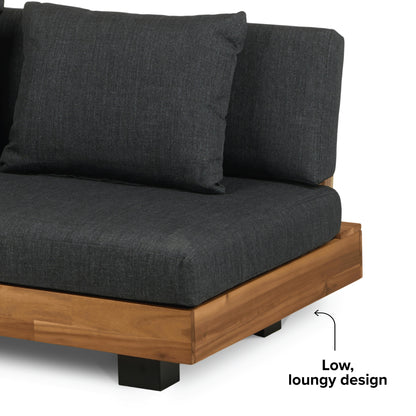 Lubek 50" Outdoor Low Loveseat - Slate Gray