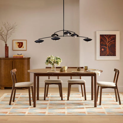 Heidi Extendable Round Dining Table Walnut - extension mechanism detail