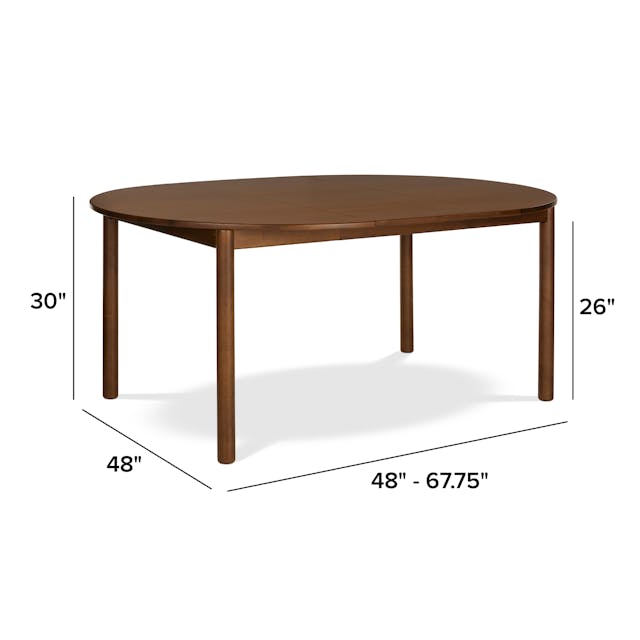 Heidi Extendable Round Dining Table Walnut - dimensions extended