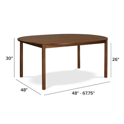 Heidi Extendable Round Dining Table Walnut - dimensions extended