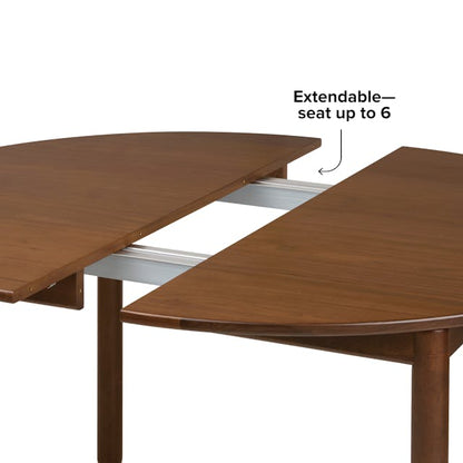 Heidi Extendable Round Dining Table Walnut - lifestyle view 4