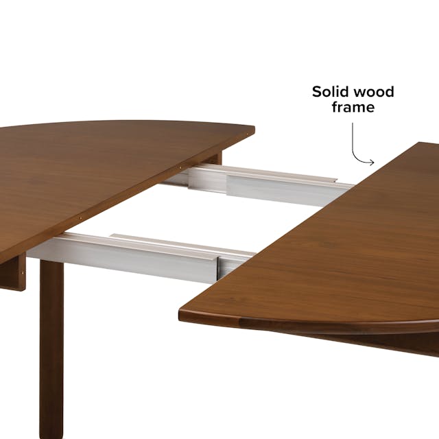 Heidi Extendable Round Dining Table Walnut - lifestyle view 5