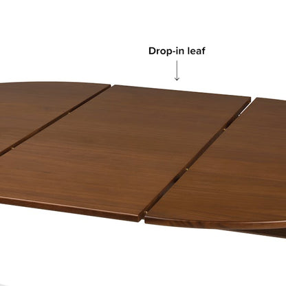 Heidi Extendable Round Dining Table Walnut - lifestyle view 6