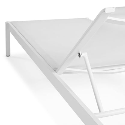 Tola 78 inch Outdoor Chaise Lounge White - lifestyle view 4