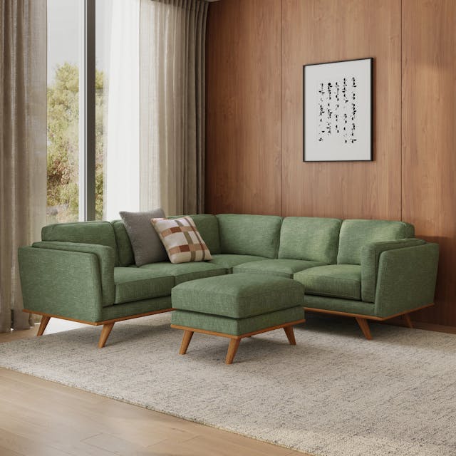 Timber 93 inch Corner Sectional Rain Cloud Gray - bundle set