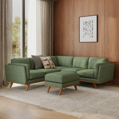 Timber 93 inch Corner Sectional Rain Cloud Gray - bundle set