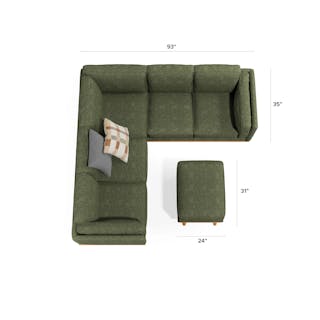 Timber 93" Corner Sectional in Rain Cloud Gray