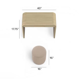 Cilo 16 inch Ottoman Sandstone Boucle - bundle view 3