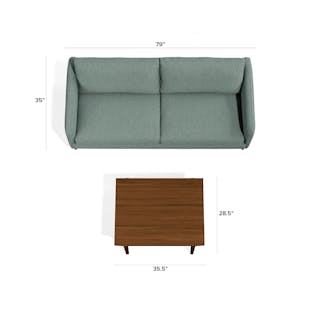 Hanson 79 inch Sofa Thistle Green - bundle view 2